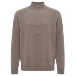 Gentiluomo Relaxed Turtle Zip Sweater Bruin