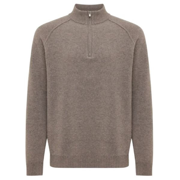 Gentiluomo Relaxed Turtle Zip Sweater Bruin