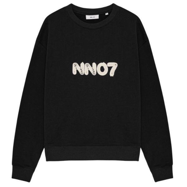 NN.07 David Logo Sweater Zwart