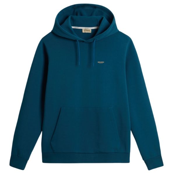 Woolrich Logo Interlock Hoodie Blauw