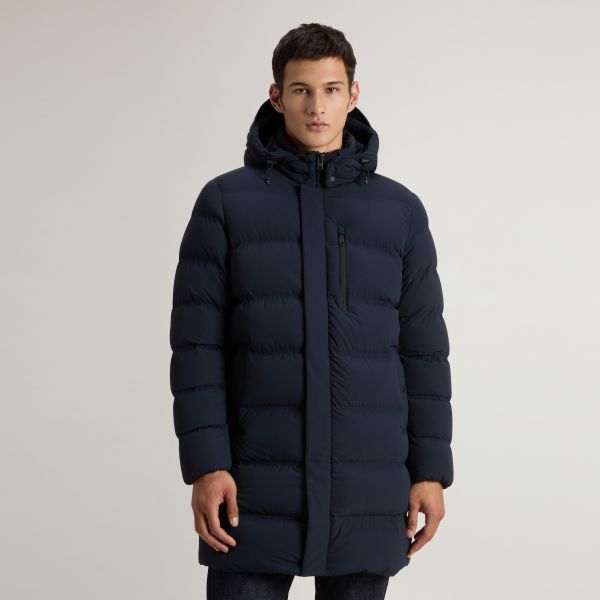 Woolrich Matt Stretch Long Puffer Navy