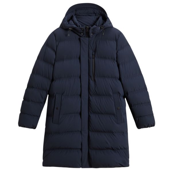 Woolrich Matt Stretch Long Puffer Navy