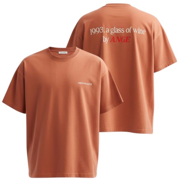 ANGE Projects Glass Of Wine T-shirt Rood