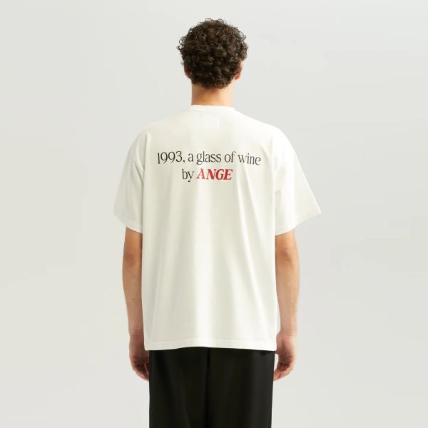 ANGE Projects Glass Of Wine T-shirt Wit