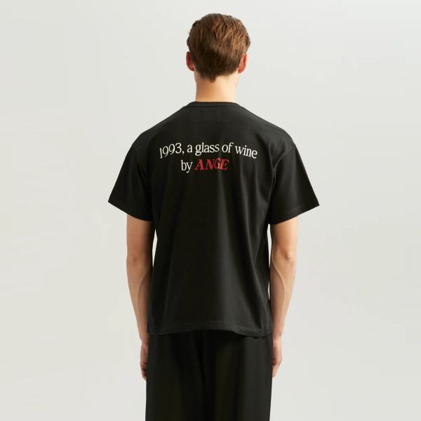 ANGE Projects Glass Of Wine T-shirt Zwart