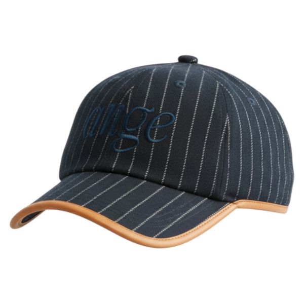 ANGE Projects Pinstripe Wool Cap Navy