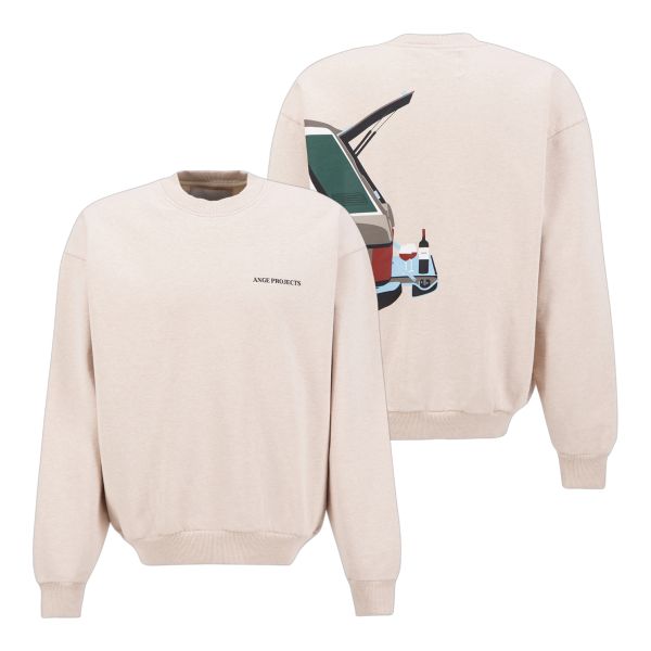ANGE Projects Wine Drive Sweater Off White