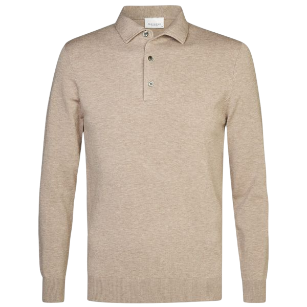Profuomo Luxury Longsleeve Polo Beige