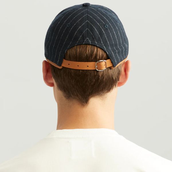 ANGE Projects Pinstripe Wool Cap Navy