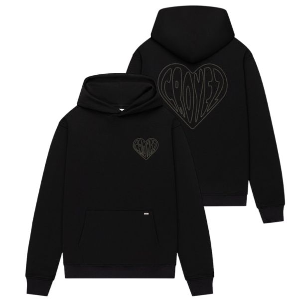 Croyez Stitched Heart Hoodie Black