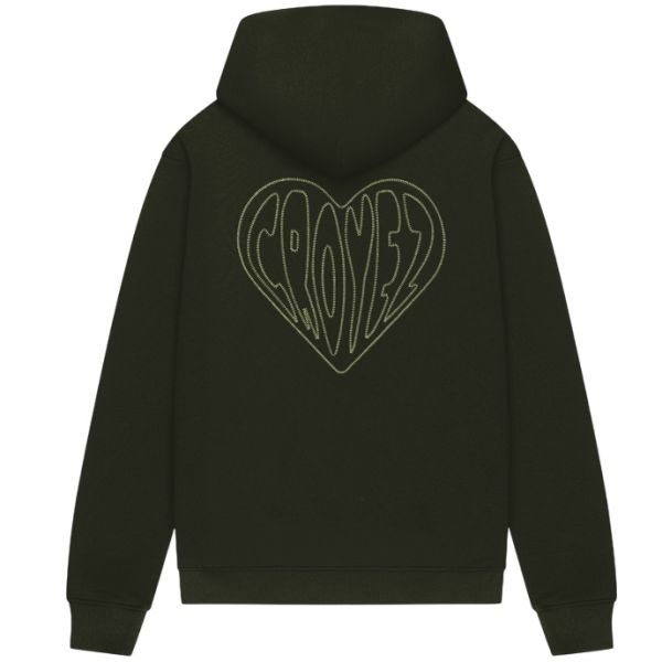 Croyez Stitched Heart Hoodie Donker Groen
