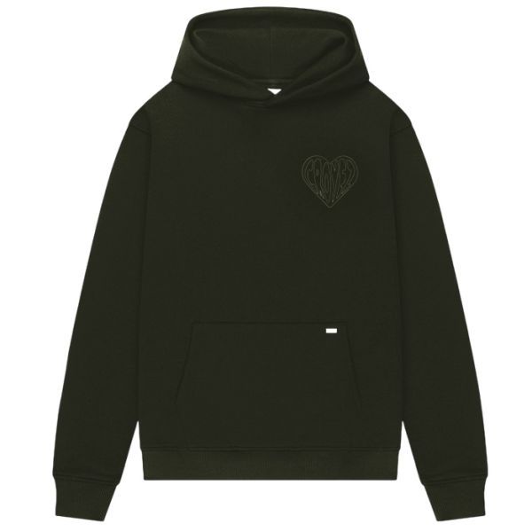 Croyez Stitched Heart Hoodie Donker Groen
