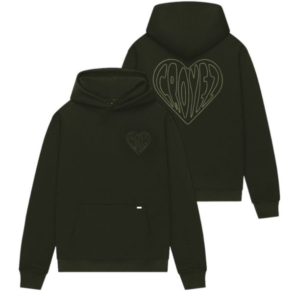 Croyez Stitched Heart Hoodie Donker Groen