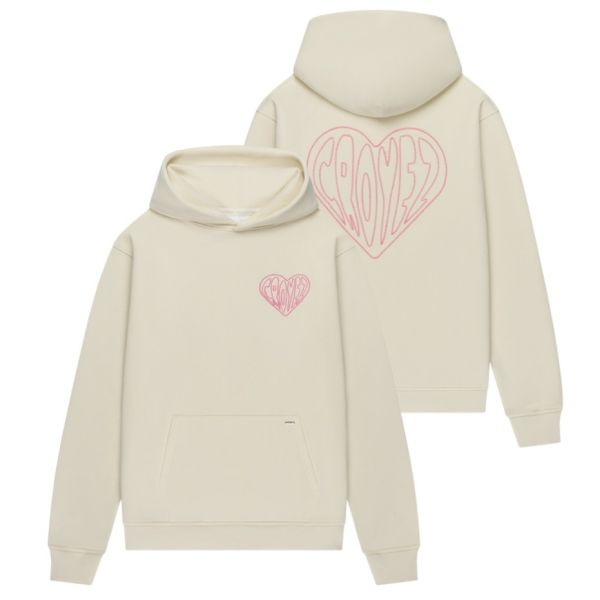 Croyez Stitched Heart Hoodie Off White
