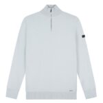 Malelions Knitted Quarter Zip Sweater Grijs