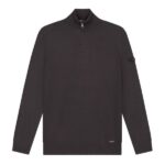 Malelions Knitted Quarter Zip Sweater Bruin