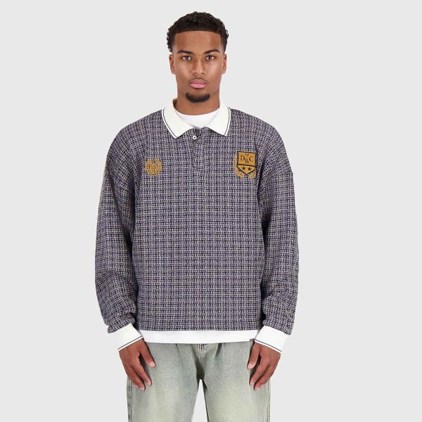 Don't Waste Culture Alethea Longsleeve Polo Navy