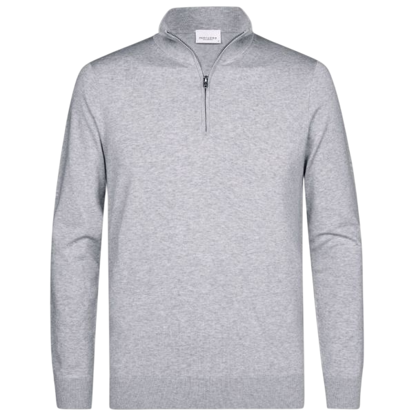 Profuomo Luxury Half Zip Sweater Grijs