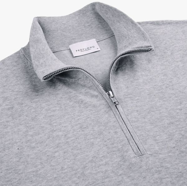 Profuomo Luxury Half Zip Sweater Grijs