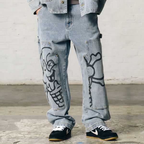 Icecream Cones & Bones Carpenter Jeans Licht Blauw