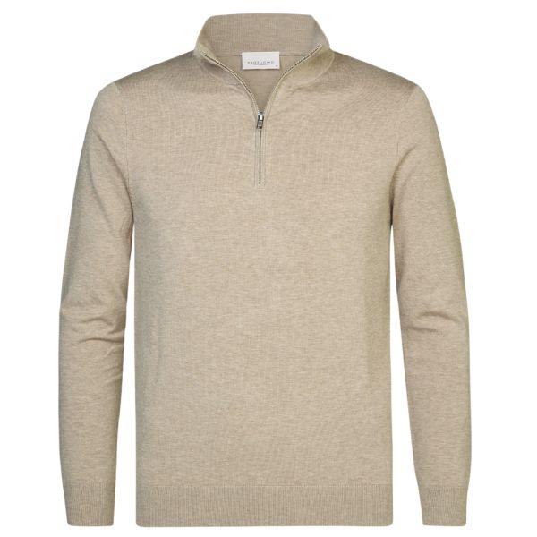 Profuomo Luxury Half Zip Sweater Beige