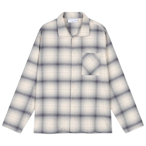 The Savage Report Embroidery Check Overhemd Navy