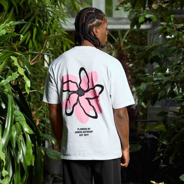 Arbor Antwerp Pink Floral T-shirt Wit