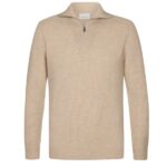 Profuomo Wool Half Zip Sweater Beige
