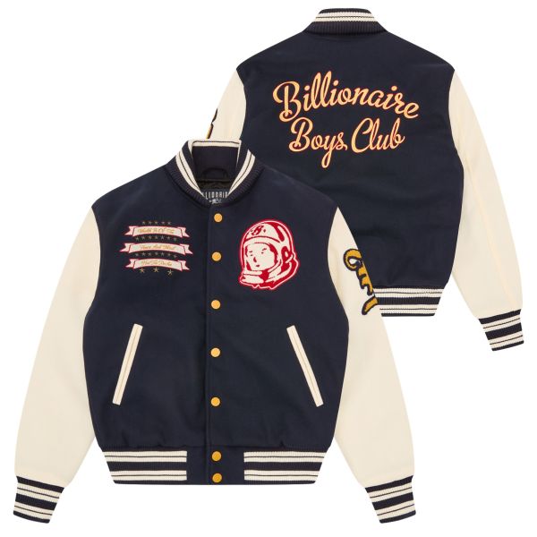 Billionaire Boys Club Fanfare Script Wool Varsity Jack Navy