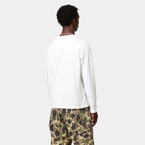 Carhartt WIP Pocket Longsleeve T-shirt Wit