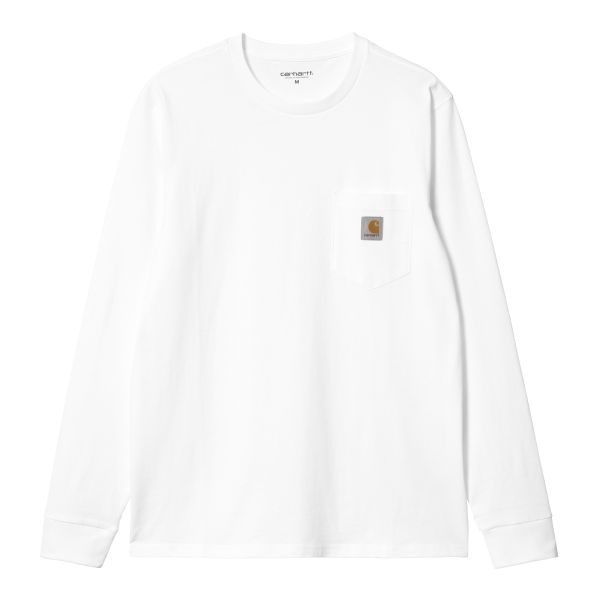 Carhartt WIP Pocket Longsleeve T-shirt Wit