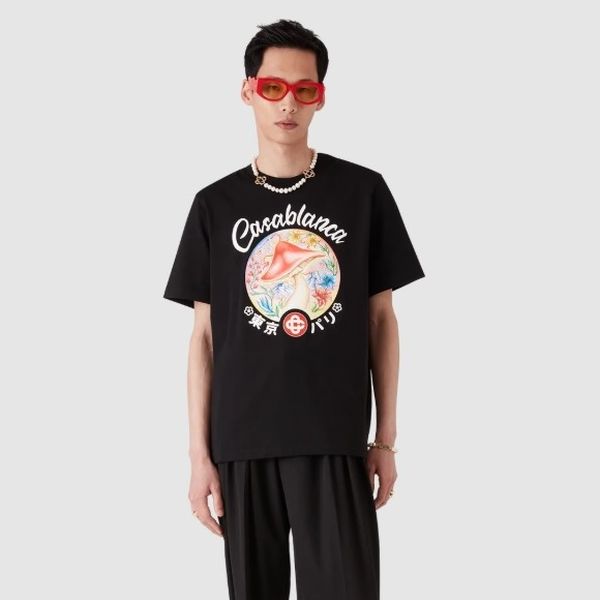 Casablanca Mushroom Emblem T-shirt Zwart | Mezaldy.com