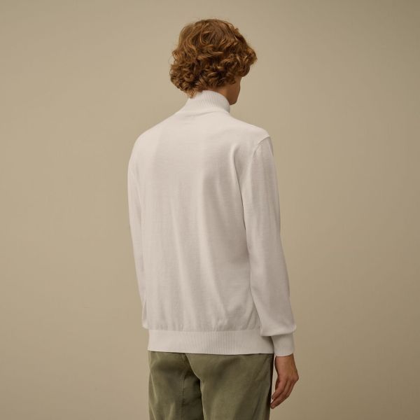CP Company Extrafine Merino Wool Half Zip Sweater Wit