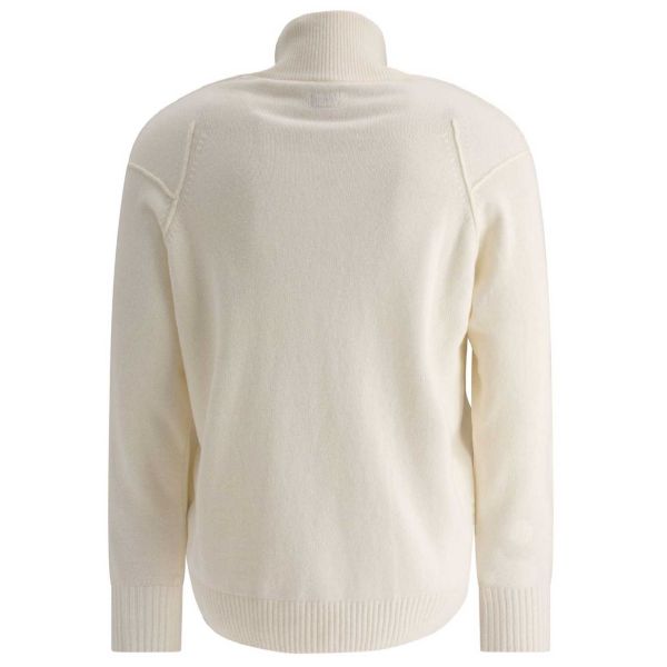 CP Company Lambswool GRS Half Zipped Knit Sweater Wit