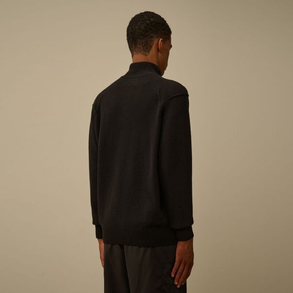 CP Company Lambswool GRS Turtleneck Knit Sweater Zwart