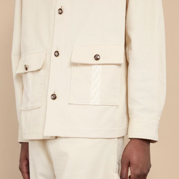 Drôle De Monsieur Corduroy Overshirt Off White