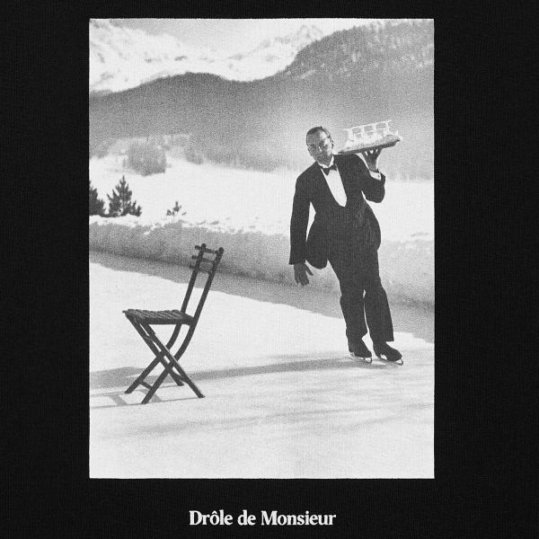 Drôle De Monsieur Ice Skating Waiter T-shirt Zwart