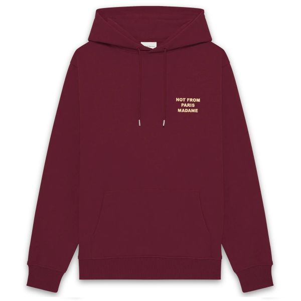 Drôle De Monsieur Slogan Hoodie Bordeaux