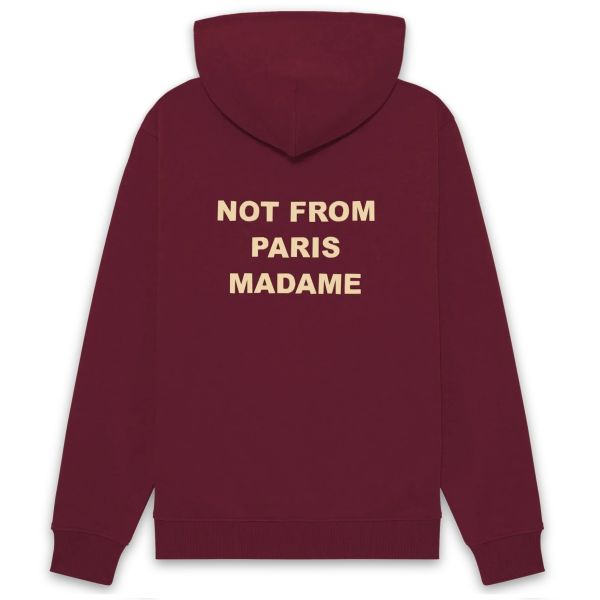 Drôle De Monsieur Slogan Hoodie Bordeaux