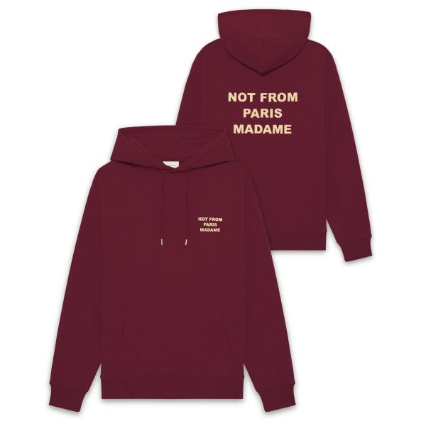 Drôle De Monsieur Slogan Hoodie Bordeaux