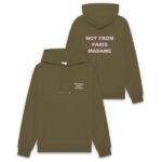 Drôle De Monsieur Slogan Hoodie Donker Groen