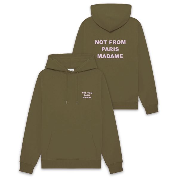 Drôle De Monsieur Slogan Hoodie Donker Groen