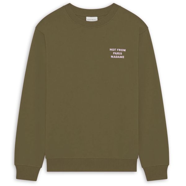 Drôle De Monsieur Slogan Sweater Donker Groen