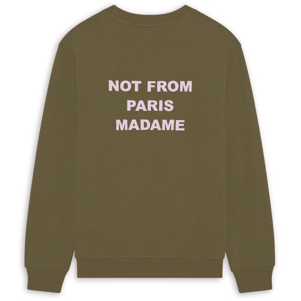 Drôle De Monsieur Slogan Sweater Donker Groen
