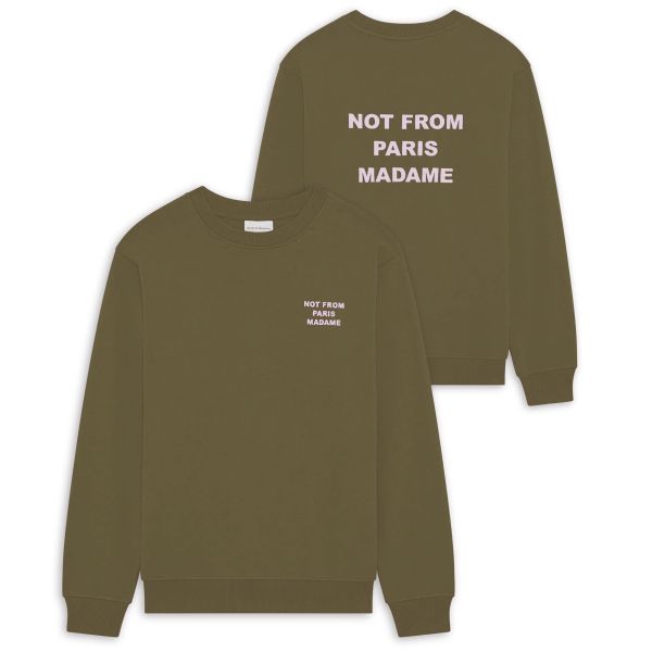 Drôle De Monsieur Slogan Sweater Donker Groen