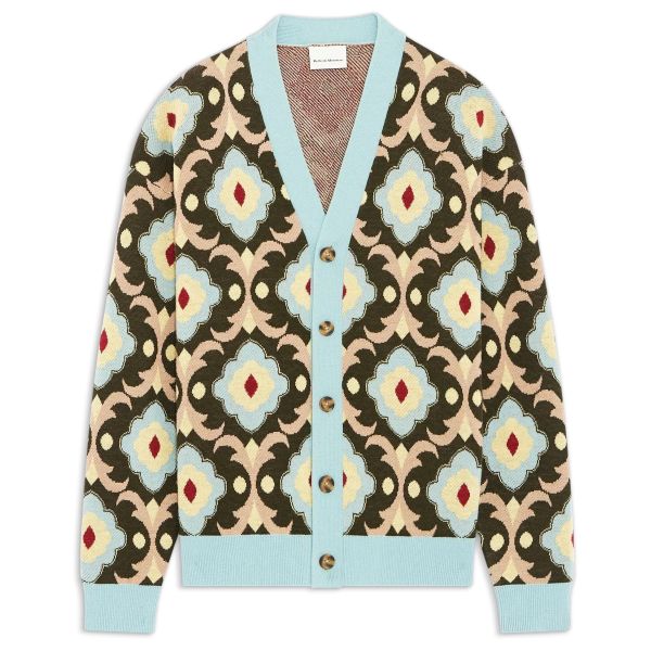 Drôle De Monsieur Tapisserie Cardigan Donker Groen
