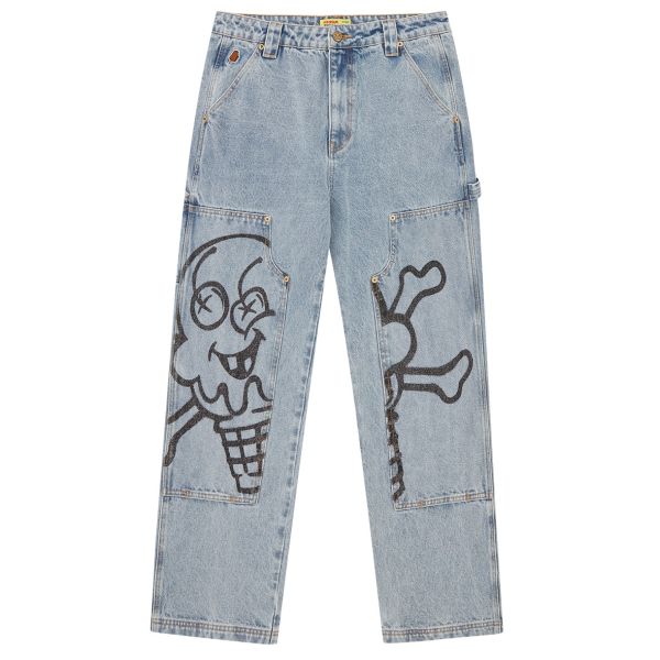 Icecream Cones & Bones Carpenter Jeans Licht Blauw