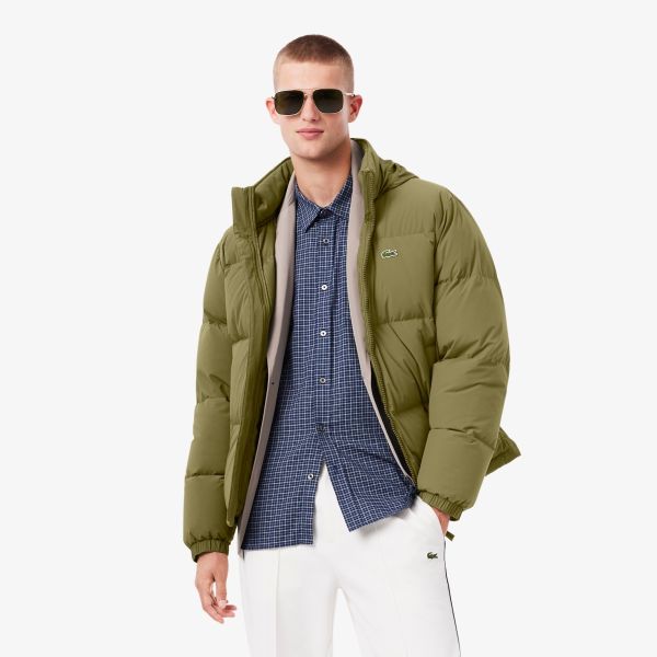 Lacoste Hooded Down Puffer Donker Groen