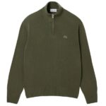 Lacoste Knitted Half Zip Sweater Donker Groen