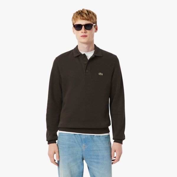 Lacoste Ribbed Polo Sweater Bruin